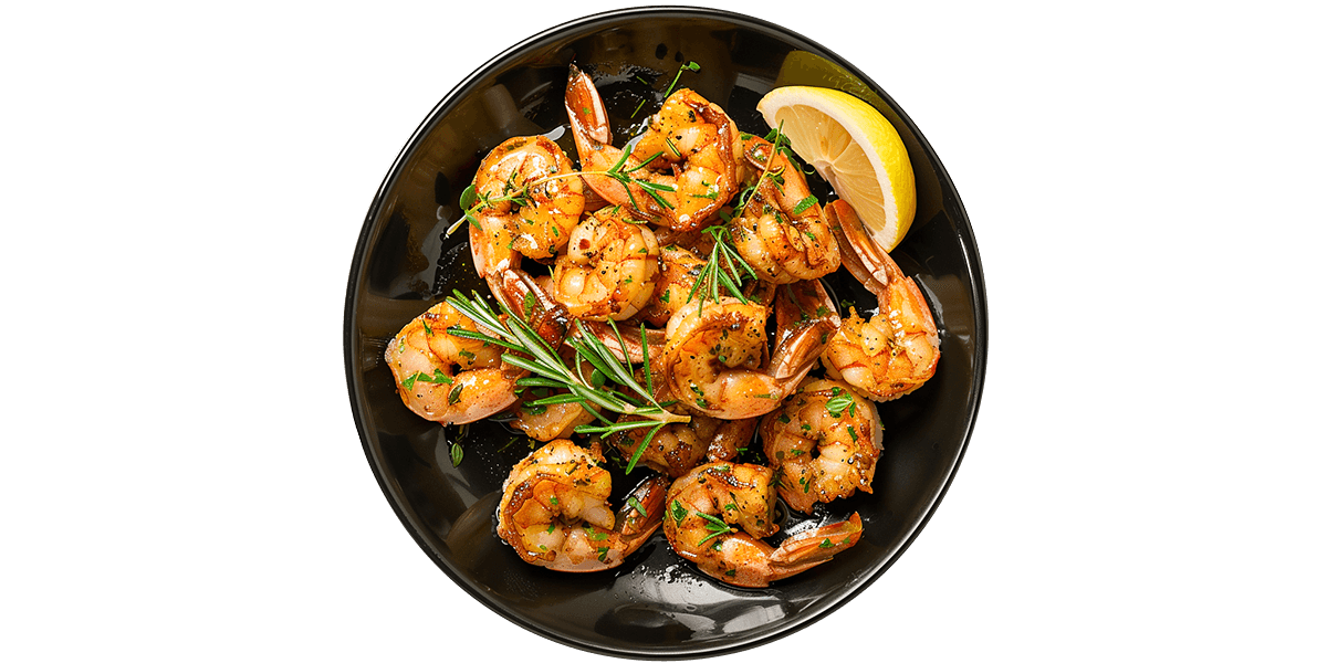 prawn with lemon & butter sauce